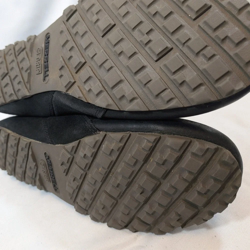 Merrell Black Tall Boots; Leather Suede M-Select Dry Waterproof Zip